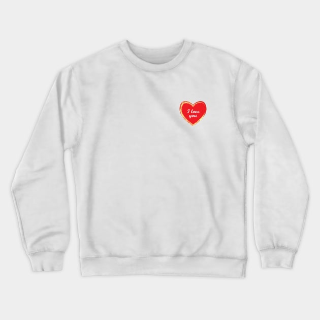 i love you, textured heart outline design Crewneck Sweatshirt by menaka